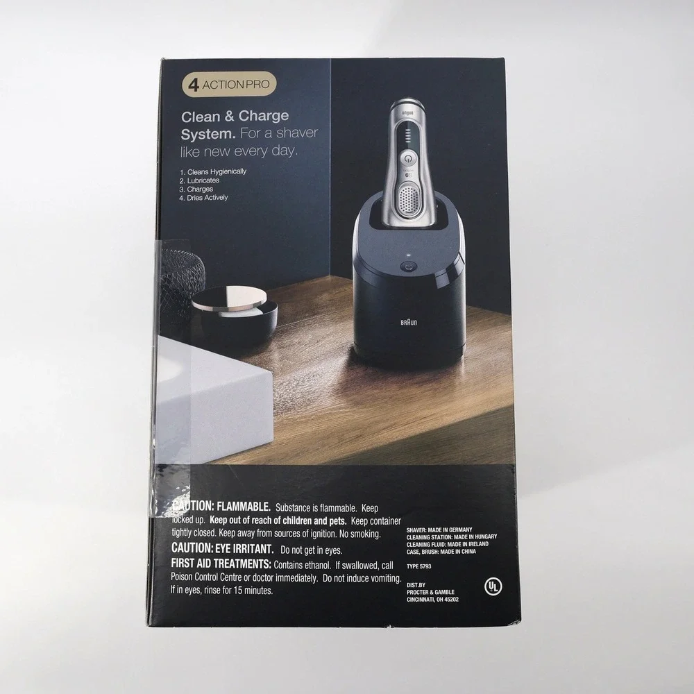 Braun Series 9 9370cc Wet & Dry Electric Shaver Silver 4+1 Pro Head